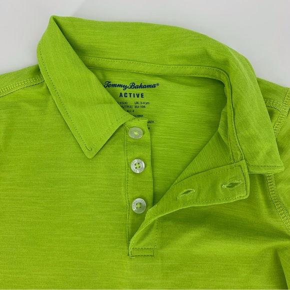 Tommy Bahama Active NWT Boys' Lime Green Short Sleeve Polo Shirt, XS - Picture 8 of 13